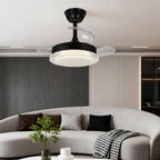 3 Blade Ceiling Fan with Light Flush Mount Quiet Fan Lamp