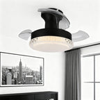 3 Blade Ceiling Fan with Light Flush Mount Quiet Fan Lamp