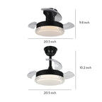 3 Blade Ceiling Fan with Light Flush Mount Quiet Fan Lamp