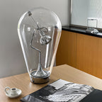 Touch-Dimming Glass Bulb Home Office Desk Lamp with Industrial Magnetic Control Design