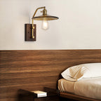 Glass Wall Lights Japanese Retro Wave Iron Body Rubberwood Lamp