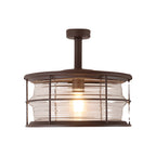 Balcony Coastal Semi Flush Mount Ceiling Light Wrought Iron Ceiling Lighting