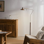 Vintage Gold Floor Lamp Adjustable Industrial Tall Mid-Century Lamp