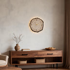 Tree Stump Wall Clock Farmhouse Wood Slice LED Light