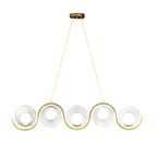 Glass Ball Linear Chandelier Wave‑shaped Island Ceiling Light