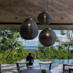 Black Woven Pendant Light Outdoor Waterproof Ceiling Light