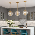 Clear Globe Pendant Light Transparent Glass Elegant Ceiling Light