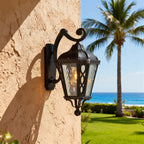 Vintage Outdoor Sconce Aluminum Rust-Proof Clear Glass Shade Lamp