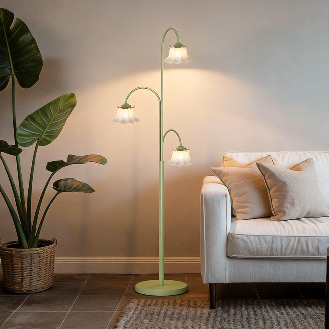 Tulip Floor Light French Three‑light Arc Iron Lamp