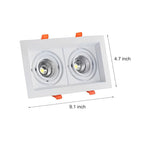 Ceiling Twin Light Rectangular Adjustable Recessed Spotlight