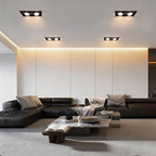 Ceiling Twin Light Rectangular Adjustable Recessed Spotlight