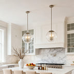 Glass Orb Pendant Light Contemporary Chic Silver Glass Ceiling Light