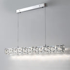 Silver Pendant Light Crystal Design Contemporary Chic Ceiling Light