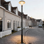 UFO Solar Street Light Waterproof Solar Powered Black LED Pole Lamp