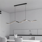 Black Kitchen Island Pendant Light Wavy Shape Minimalist Ceiling Light