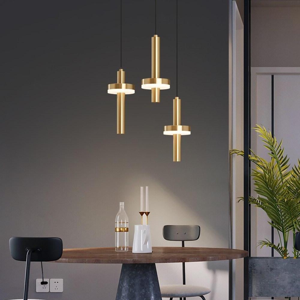 Circle Cylinder LED Gold Nordic Pendant Light Hanging Lamp