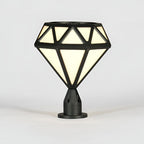 Modern Outdoor Pillar Lights Diamond-Shaped LED Waterproof Light