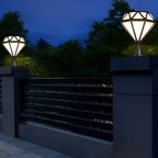 Modern Outdoor Pillar Lights Diamond-Shaped LED Waterproof Light