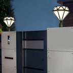 Modern Outdoor Pillar Lights Diamond-Shaped LED Waterproof Light