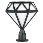Modern Outdoor Pillar Lights Diamond-Shaped LED Waterproof Light