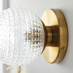 Unique Glass Ball Copper Three Step Dimming LED Modern Wall Light Fixture