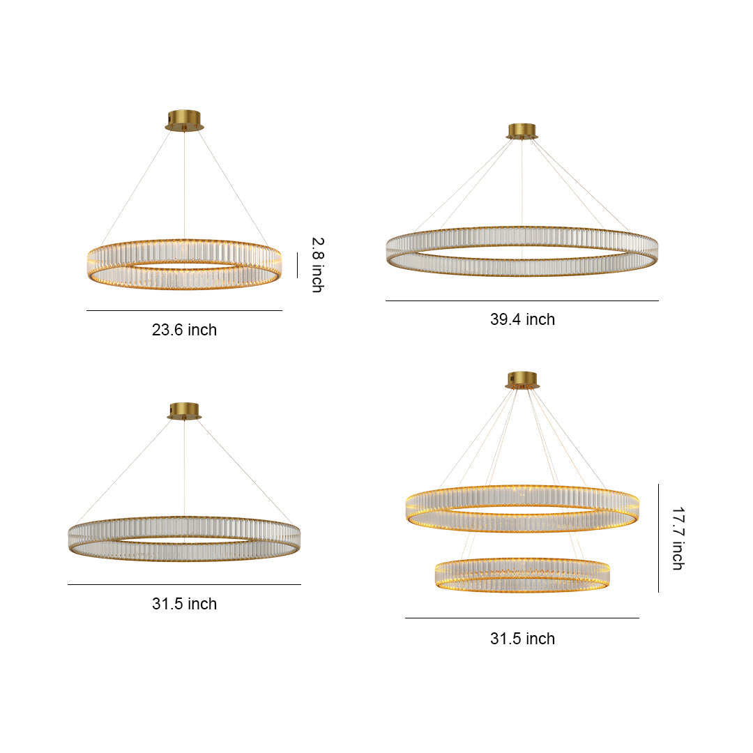Crystal Round Chandelier American Creative Ceiling Light