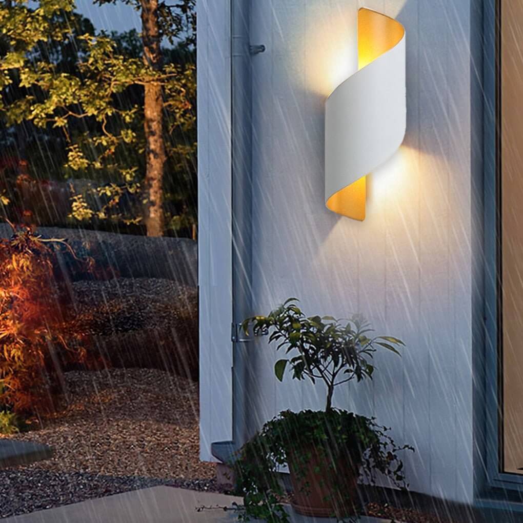Modern Spiral Wall Light Dual-Sided Lighting LED Waterproof Light