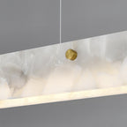 Copper Metal Pendant Light Linear Cloud Stone Ceiling Light