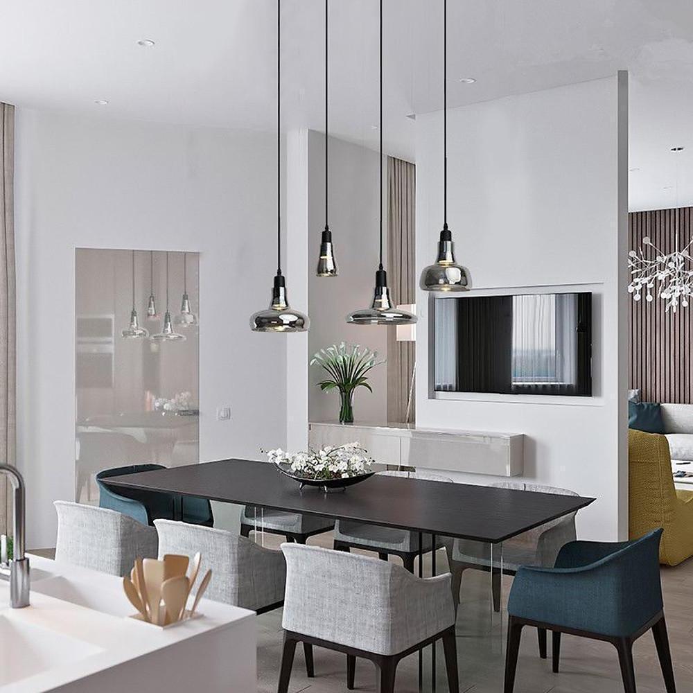 Circular Glass Pendant Lights Modern Nordic Industrial Ceiling Lighting