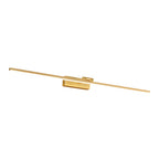 [Open-Box] Modern Copper Adjustable LED Bathroom Vanity Light with Rotatable Rod and Linear Acrylic Shade
