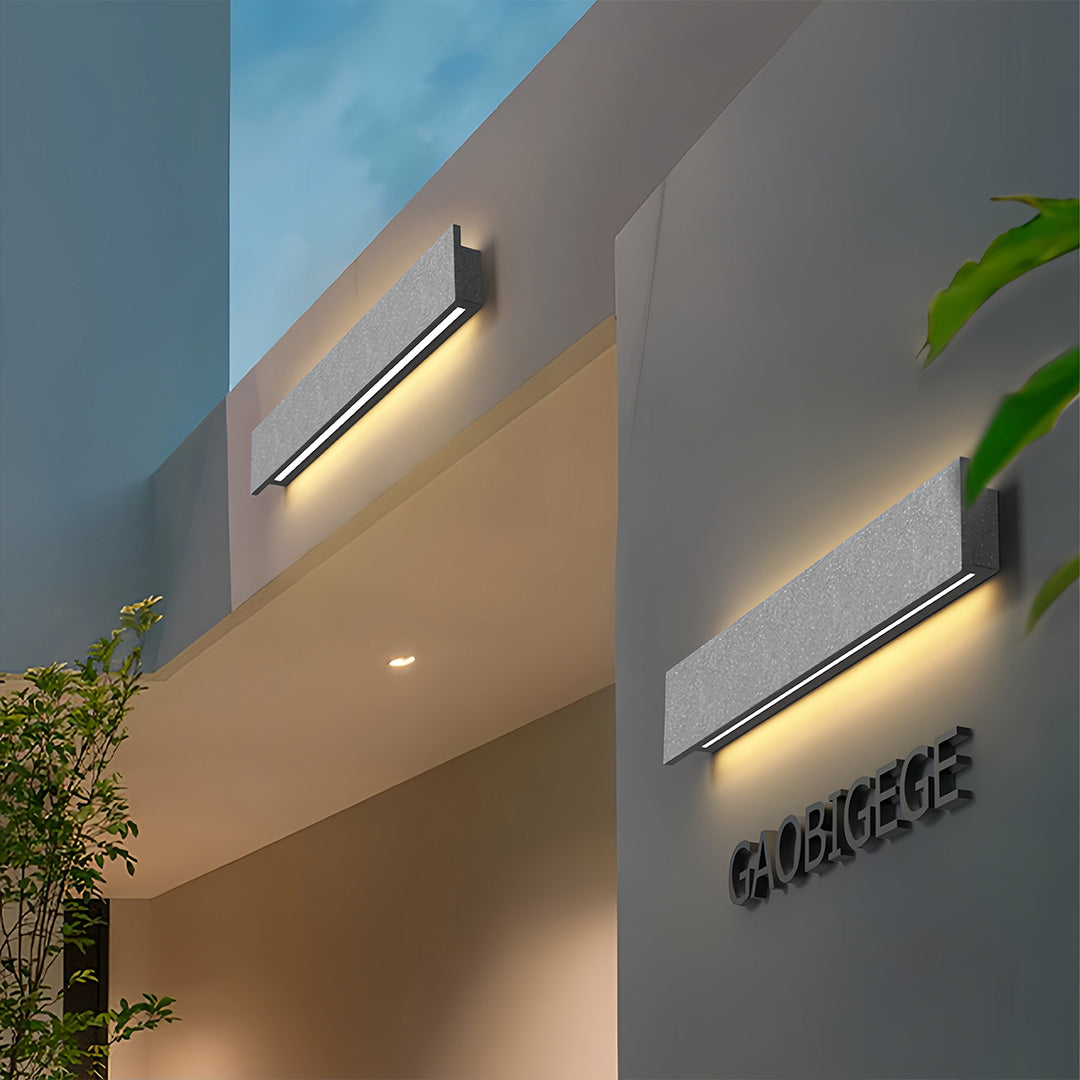 Modern Outdoor Wall Sconces Concrete Waterproof Linear Light