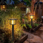 Wide Top LED Post Lights with Rain Shield & Hollow Interior Dual Power Options