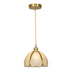 Small Crystal Pendant Light Vintage Full Copper Ceiling Light