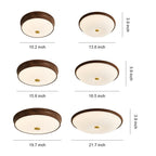 Vintage Art Deco Flush Mount Ceiling Light Full-Spectrum Walnut Light