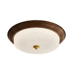 Vintage Art Deco Flush Mount Ceiling Light Full-Spectrum Walnut Light