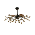 Glam Ceiling Fan with Light Minimalist Luxury Artistic Fan Lamp