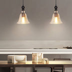 Vintage Chimes-Inspired Iron and Glass Pendant Light