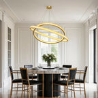 Circular Modern Chandelier Luxury Copper Ceiling Light