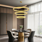 Circular Modern Chandelier Luxury Copper Ceiling Light