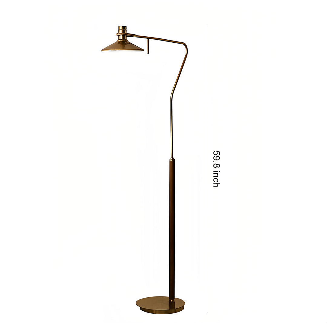 Vintage Gold Floor Lamp Adjustable Industrial Tall Mid-Century Lamp