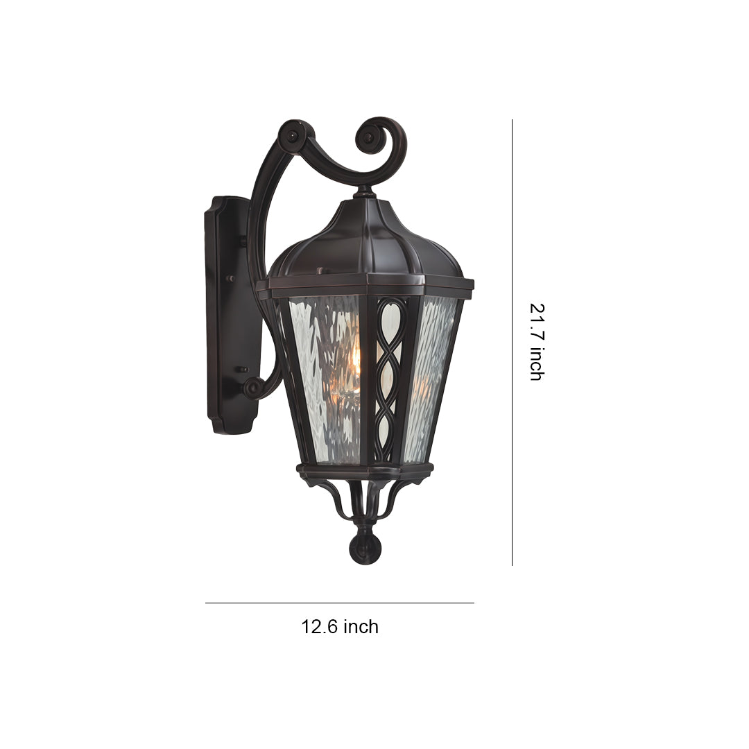 Vintage Outdoor Sconce Aluminum Rust-Proof Clear Glass Shade Lamp