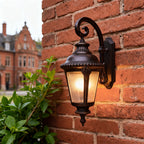 Vintage Outdoor Sconce Black Aluminum Body Waterproof Lamp
