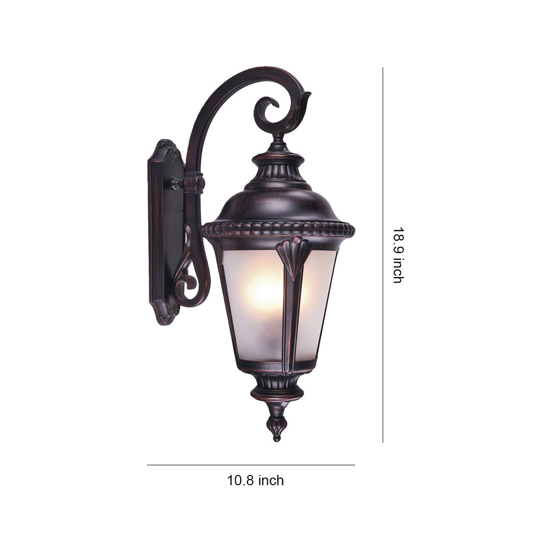 Vintage Outdoor Sconce Black Aluminum Body Waterproof Lamp