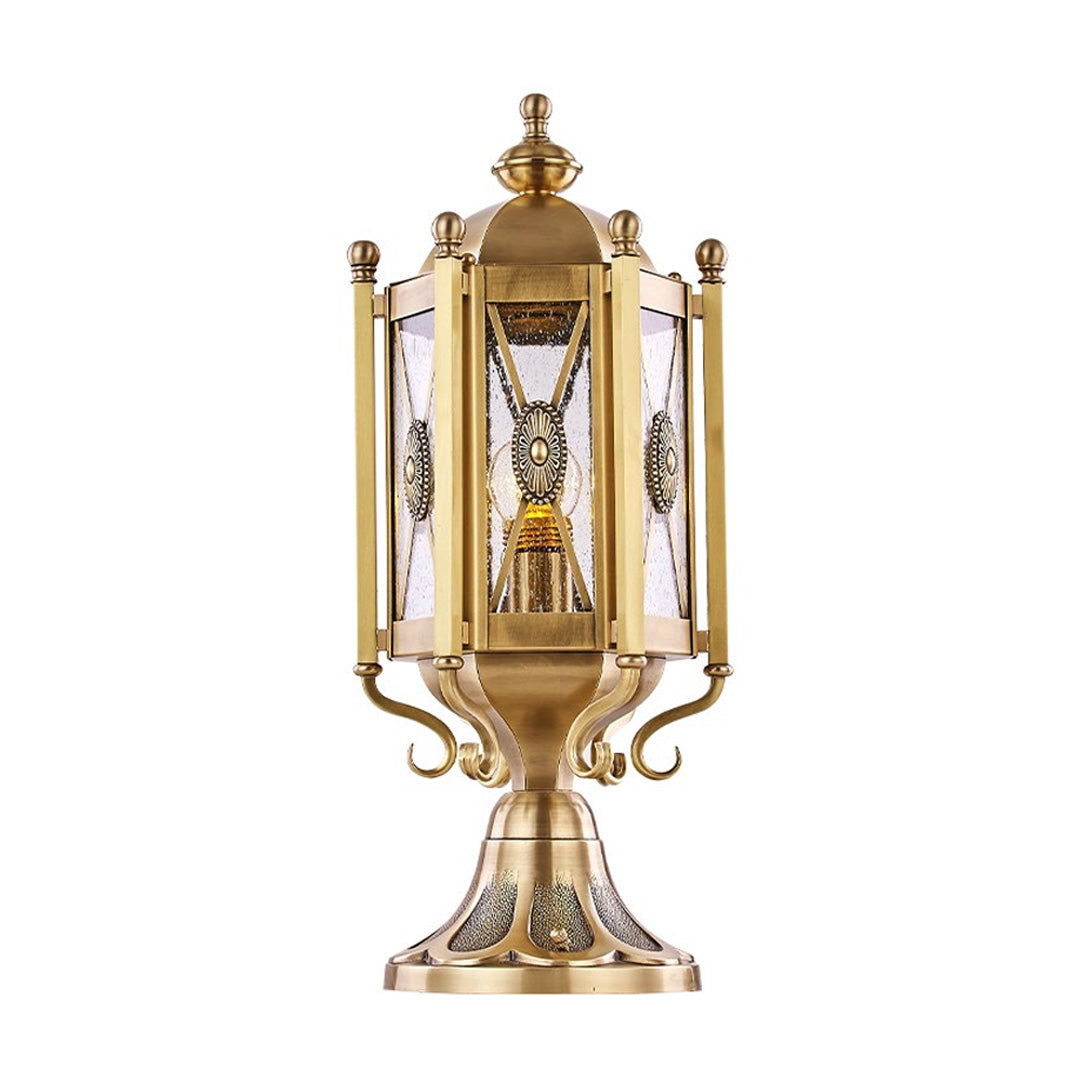 Vintage Pillar Lights European Copper Outdoor Waterproof Light