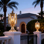 Vintage Pillar Lights European Copper Outdoor Waterproof Light