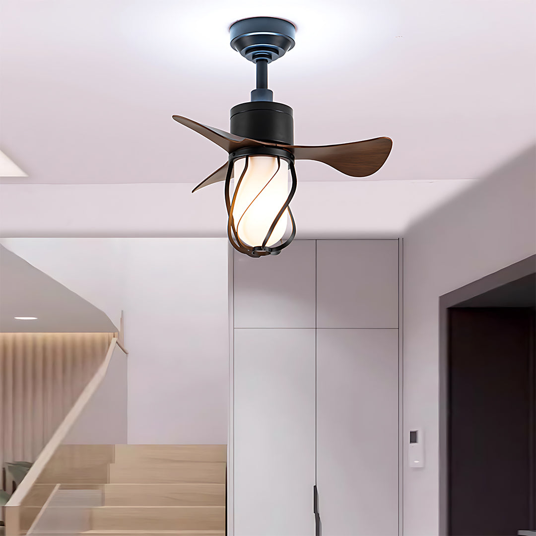 Vintage Style Ceiling Fan With Light Stylish LED Ceiling Fan