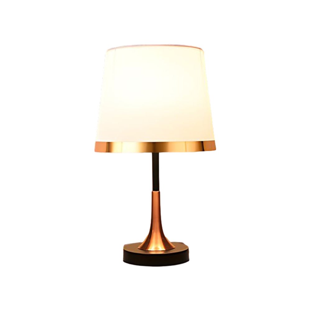 Vintage White/Black and Mid-Century Modern Brass Table Lamp