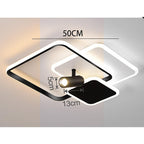 3 Square Metal LED Flush Mount Ceiling Light for Bedroom