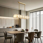 Modern LED Chandelier Cloud Stone Full Copper Ceiling Light