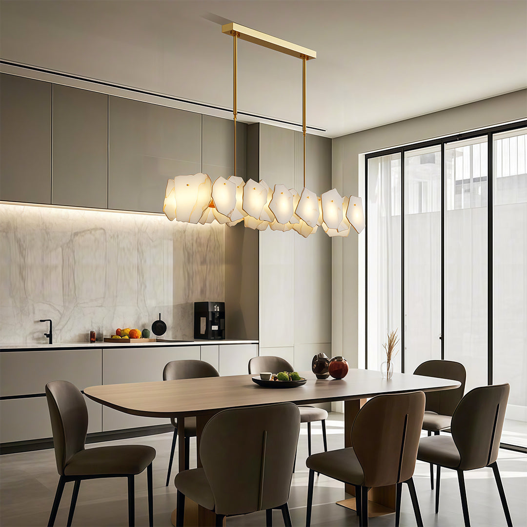 Modern LED Cloud Stone Copper Chandelier